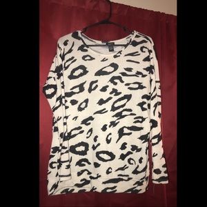 Off white and black cheetah print long sleeve